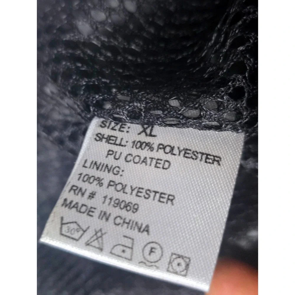 Alaska Skagway Mens Hooded Rain Jacket Black Grey Reflective Windbreaker XL
